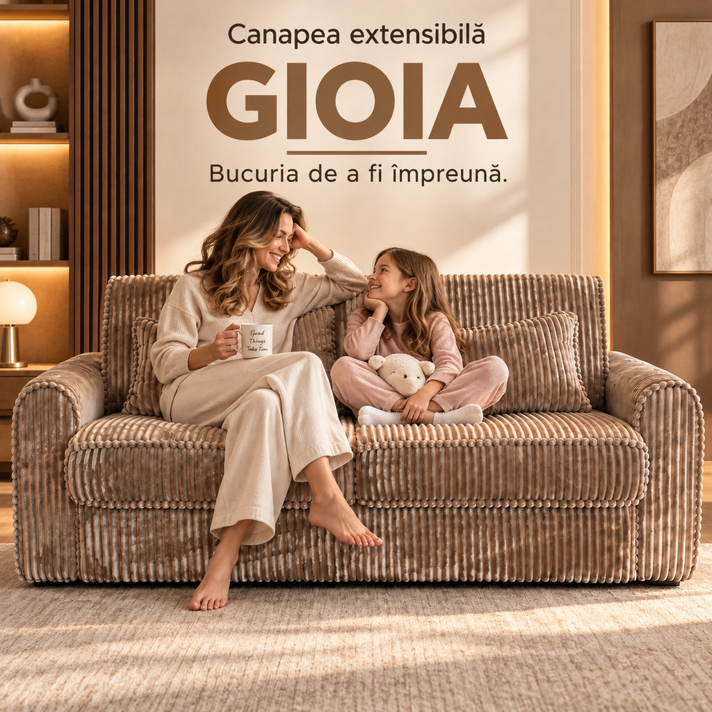 Canapea extensibilă GIOIA C3, cu saltea 140x190x20 cm - imaginea 7