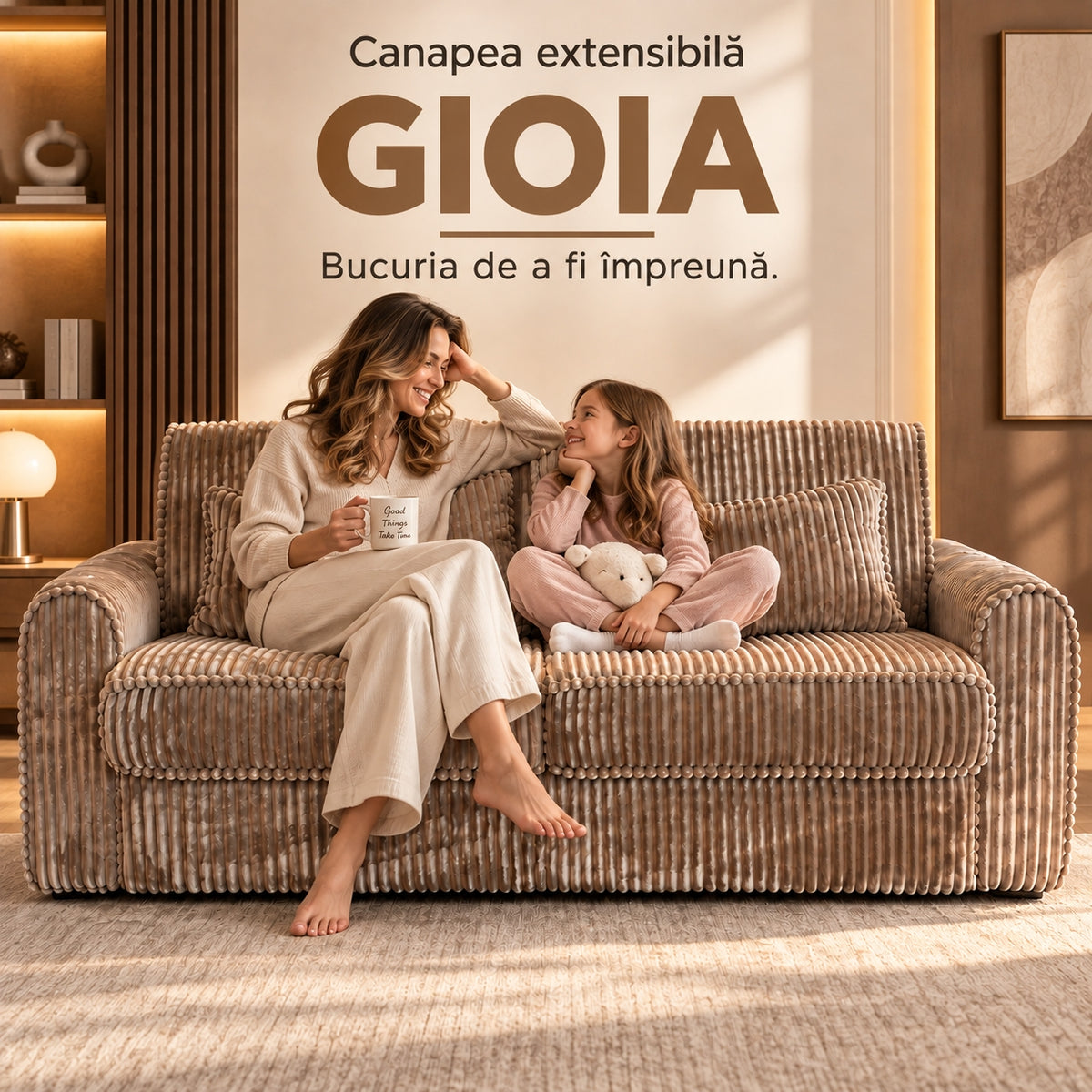 Canapea extensibilă GIOIA C3, cu saltea 140x190x20 cm - imaginea 7