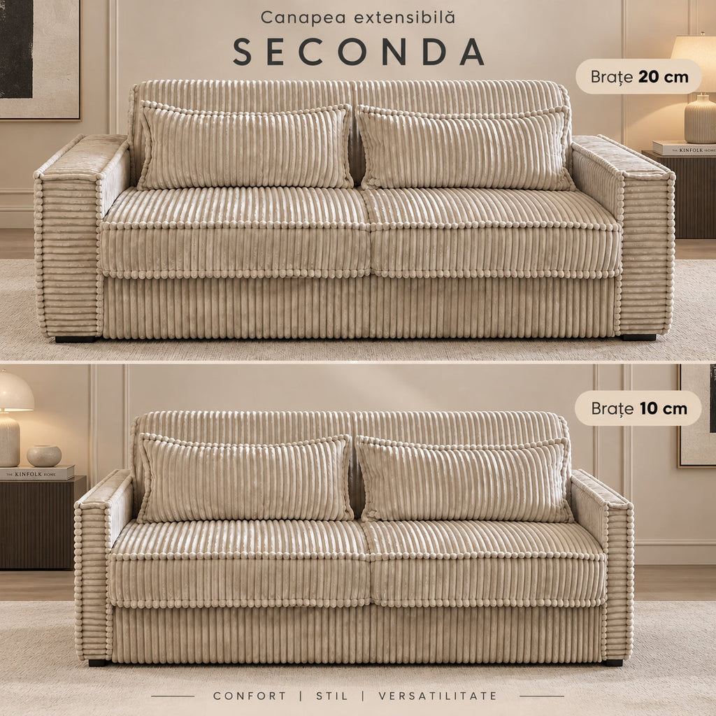 Canapea extensibilă SECONDA C4, cu saltea 160x190x20 cm - imaginea 7