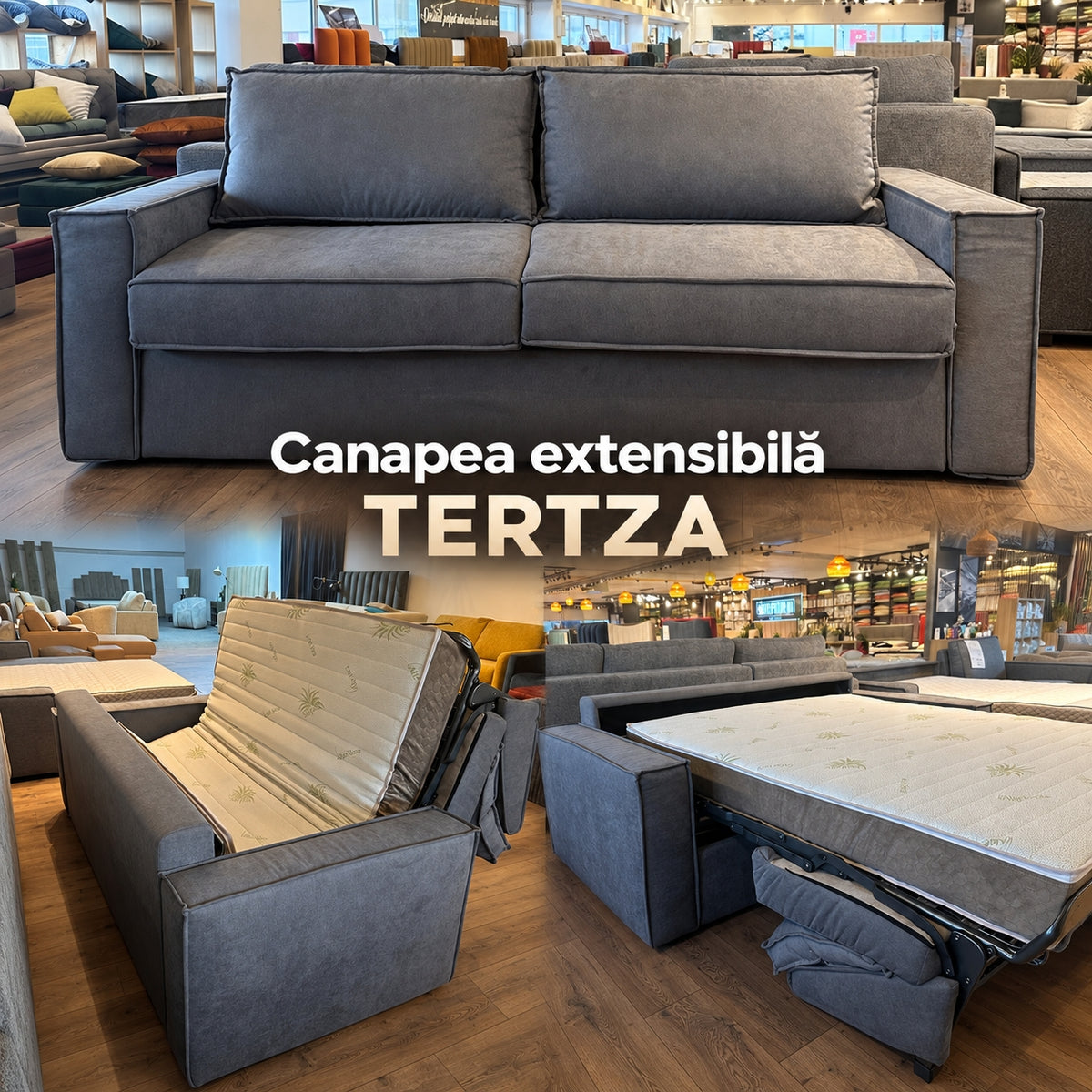 Canapea extensibilă TERTZA C2, cu saltea 120x190x20 cm - imaginea 9