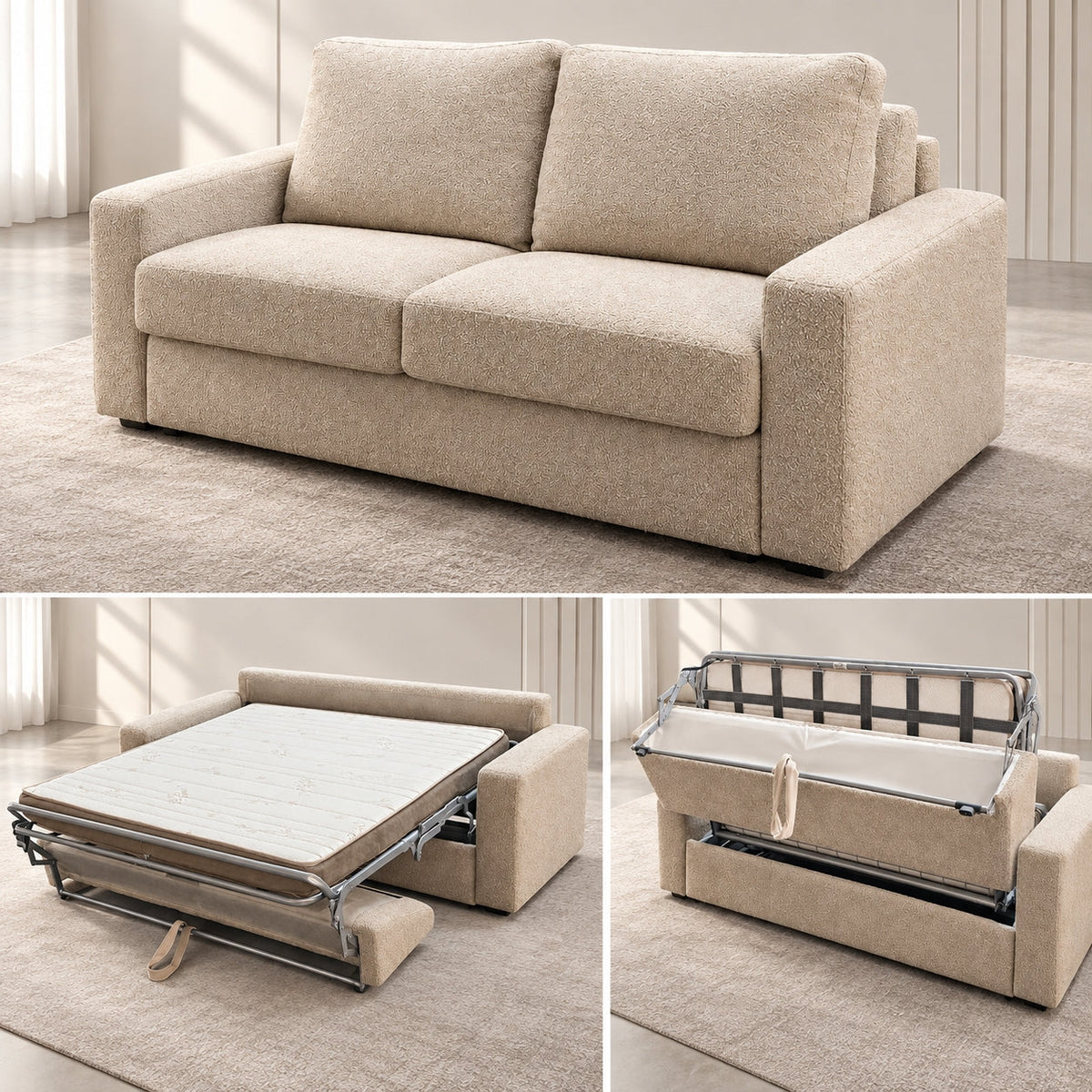 Canapea extensibilă PRIMA C3, cu saltea 140x190x20 cm - imaginea 9