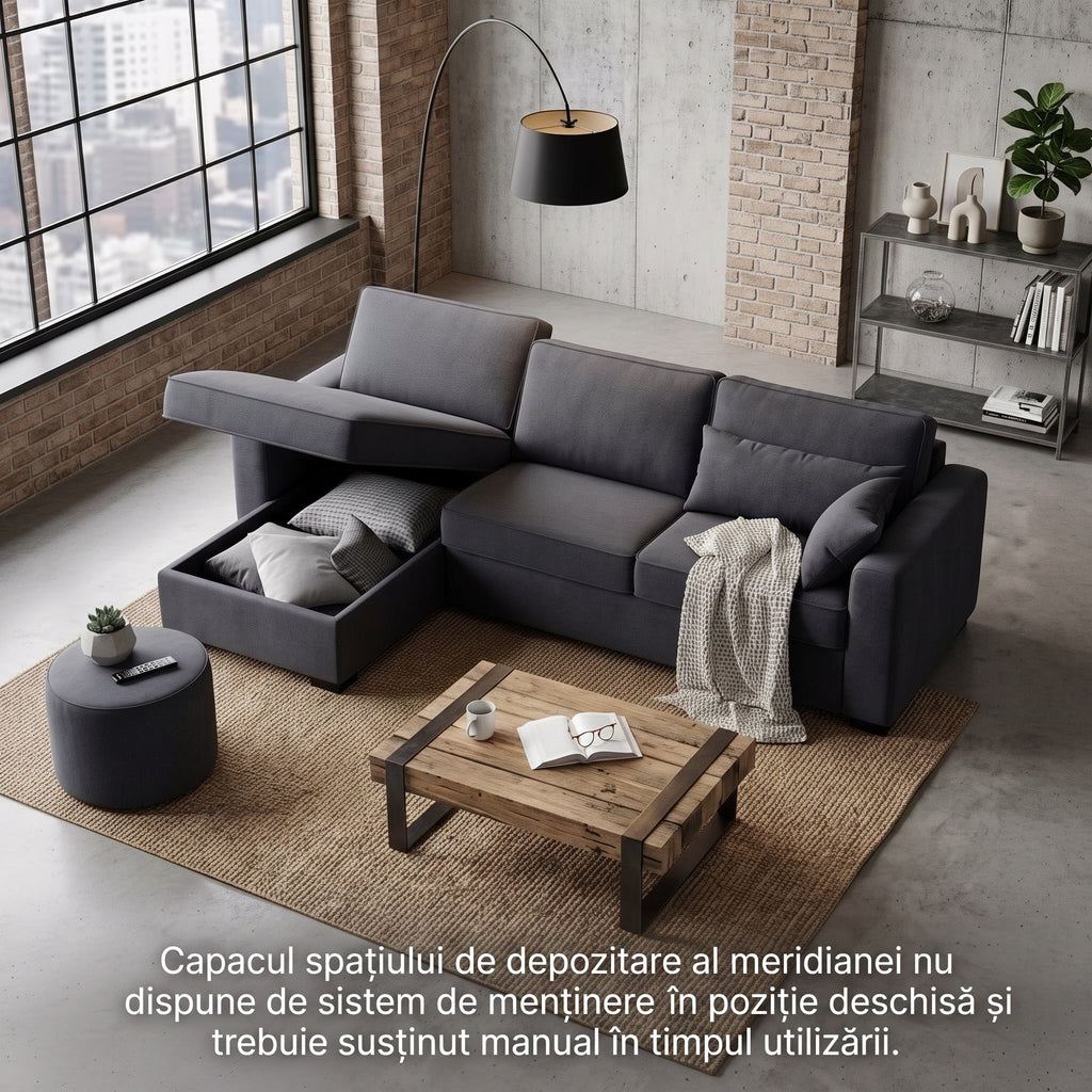Colțar extensibil MONDOVI 5 locuri cu saltea 160×190 cm, reversibil stânga/dreapta (C4+M) - imaginea 3