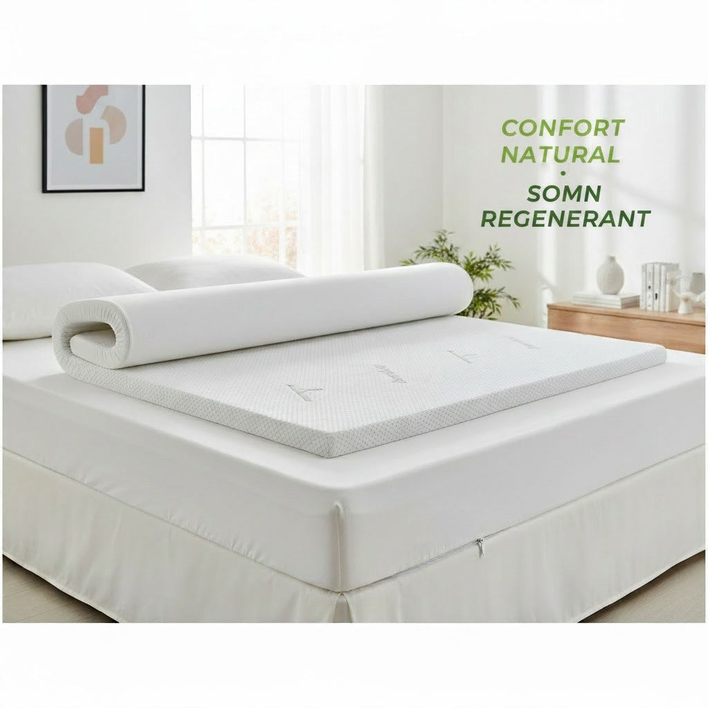 Topper Confort 5 cm cu Husă Detașabilă Bio Bamboo - imaginea 4