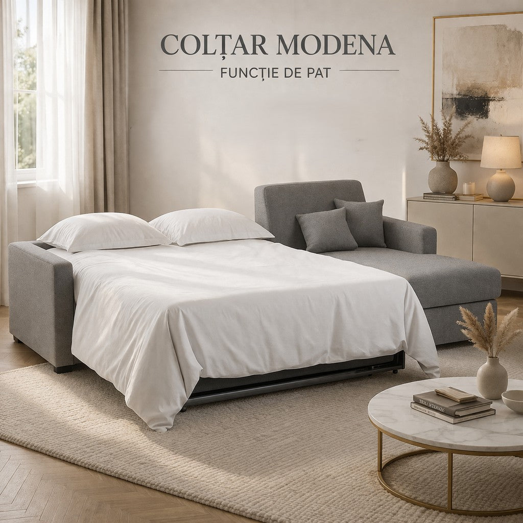 Colțar extensibil Modena 5 locuri cu saltea 160×190 cm, reversibil stânga/dreapta (C4+M) - imaginea 2