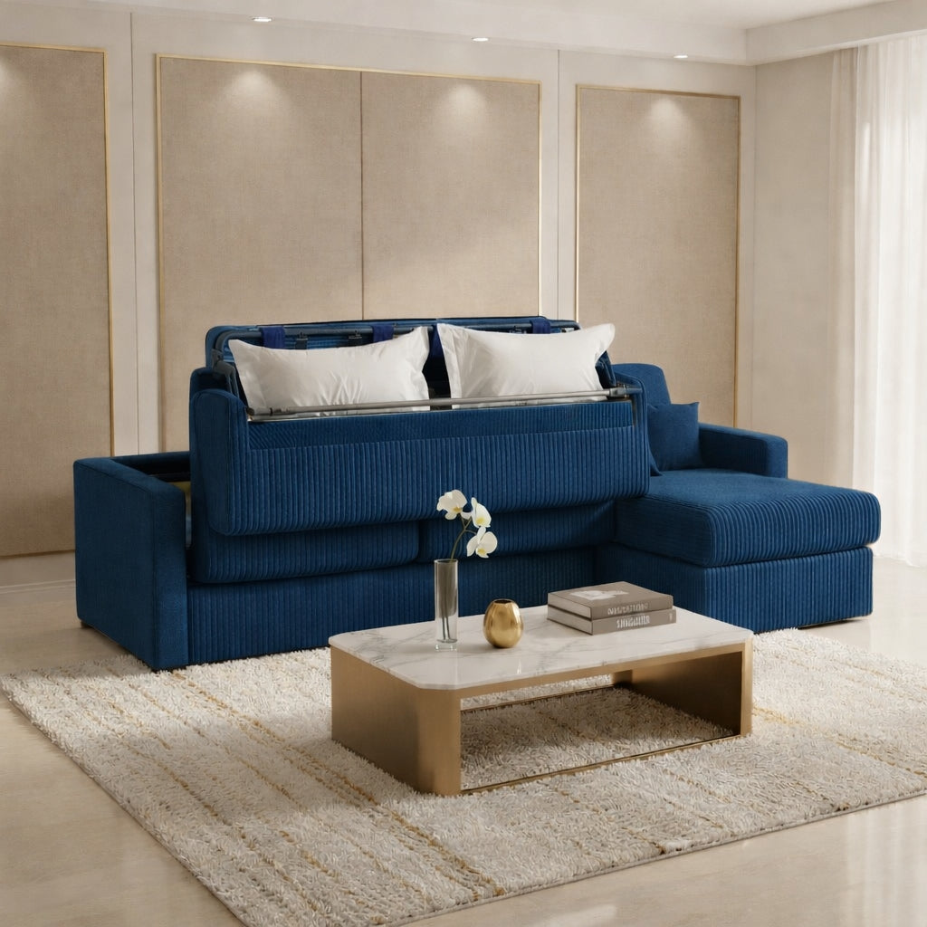 Colțar extensibil Modena 3 locuri cu saltea 120×190 cm, reversibil stânga/dreapta (C2+M) - imaginea 6