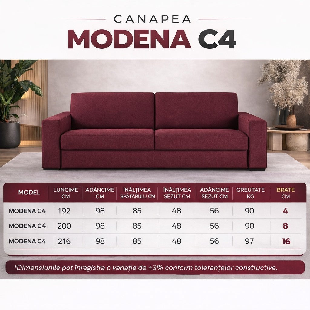 Canapea extensibila MODENA C4, cu saltea 160x190cm - imaginea 5