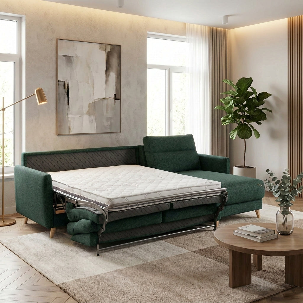 Colțar extensibil PAOLA 4 locuri cu saltea 140×190 cm, reversibil stânga/dreapta (C3+M) - imaginea 2