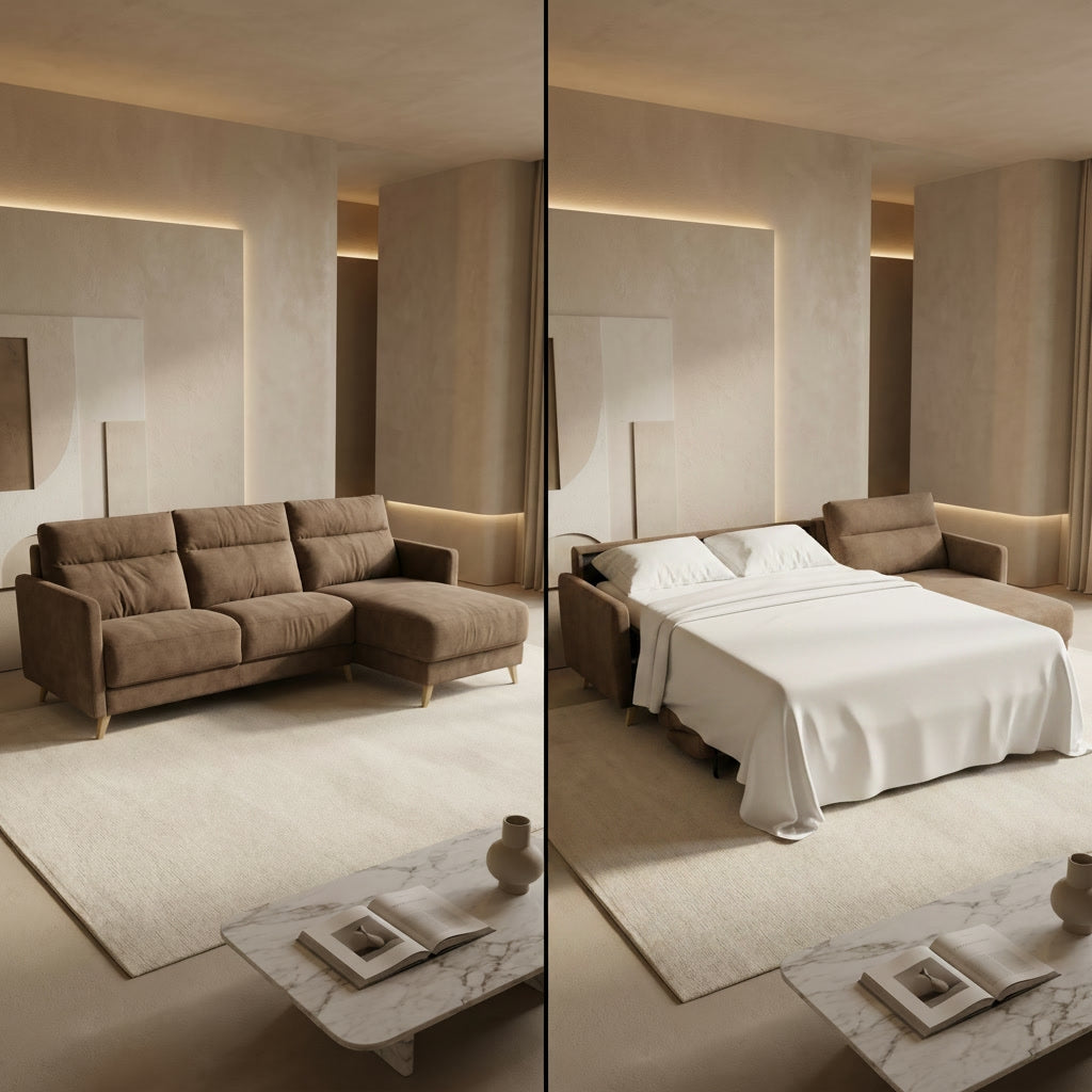 Colțar extensibil PAOLA 5 locuri cu saltea 160×190 cm, reversibil stânga/dreapta (C4+M) - imaginea 3