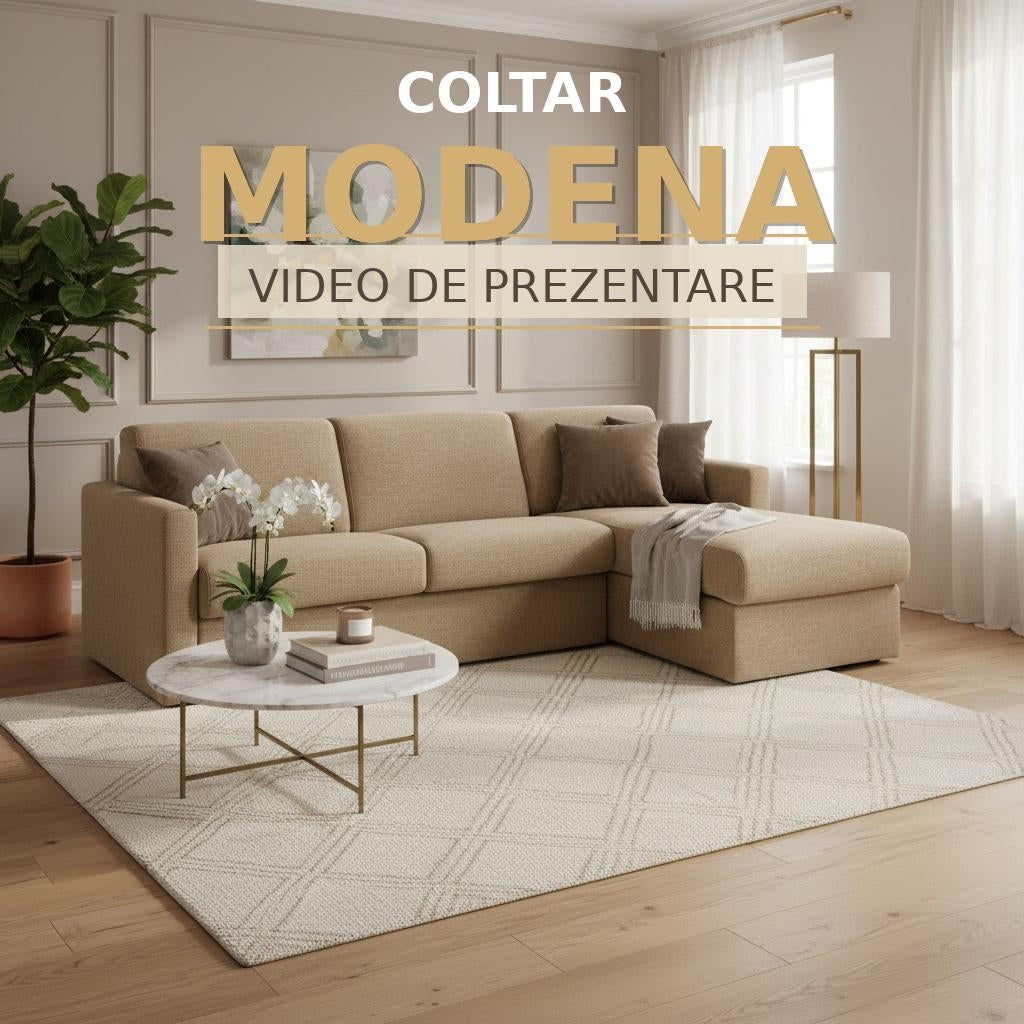 Colțar extensibil Modena 4 locuri cu saltea 140×190 cm, reversibil stânga/dreapta (C3+M) - imaginea 3