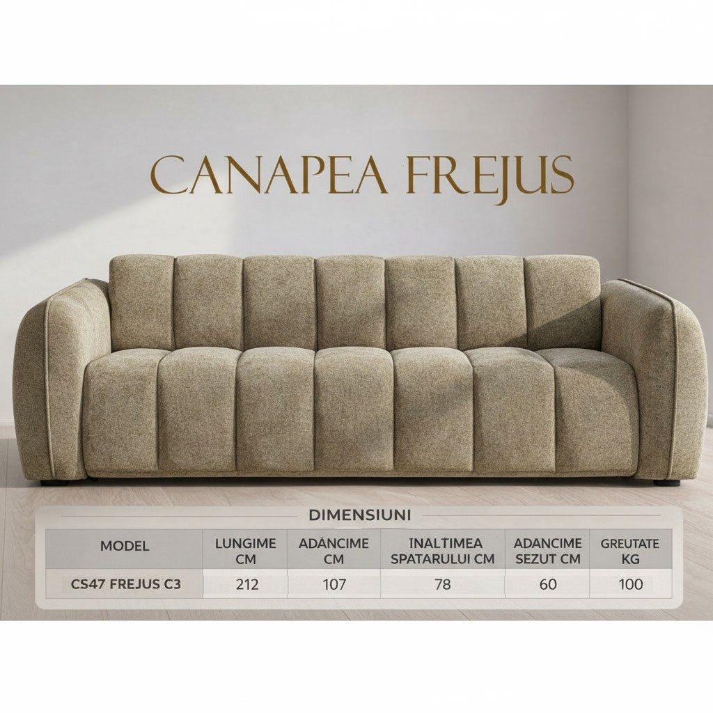 Canapea extensibila CS47 FREJUS C3, cu saltea 140x190cm - imaginea 7