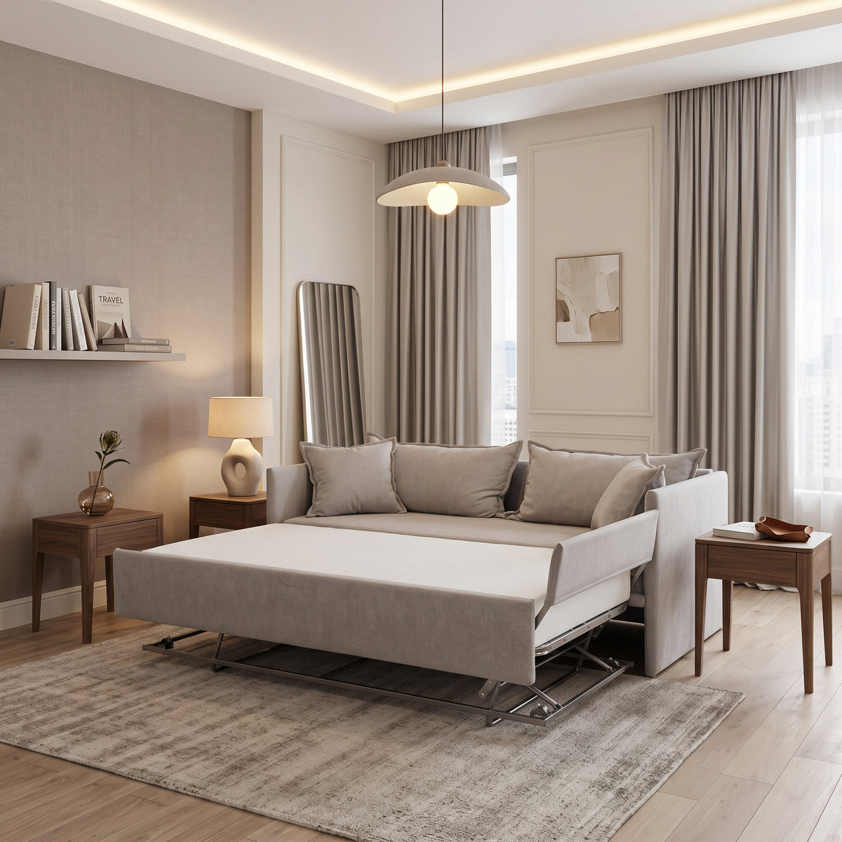Canapea extensibila 3in1 DIVANO LETTO, cu saltea 80x200cm și perne decorative incluse - imaginea 3