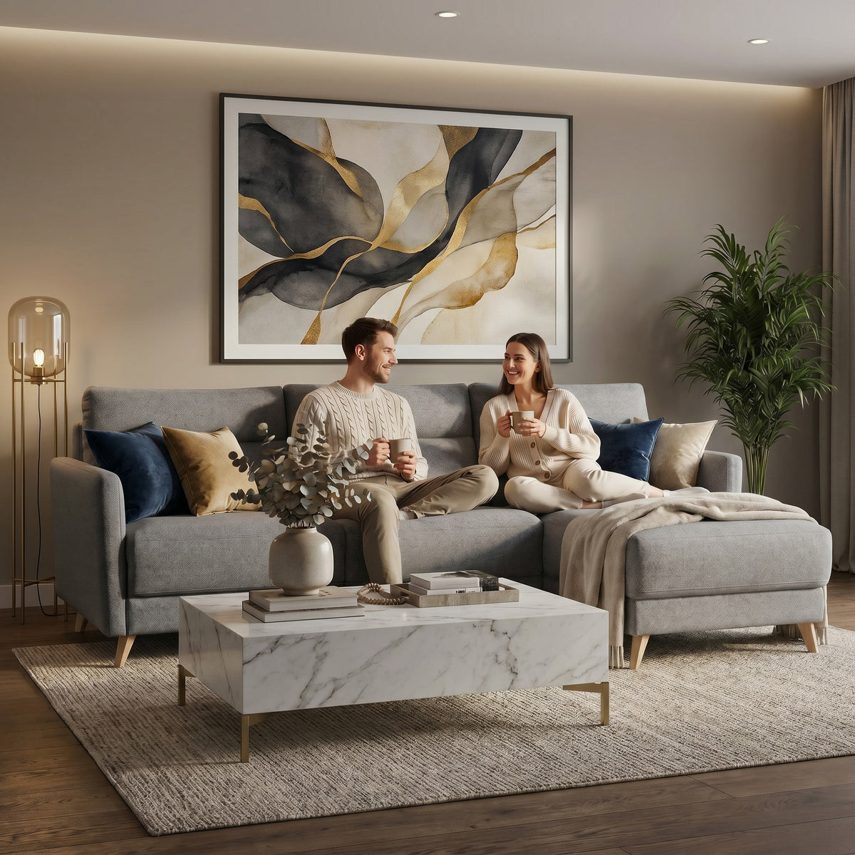Colțar extensibil PAOLA 3 locuri cu saltea 120×190 cm, reversibil stânga/dreapta (C2+M) - imaginea 2