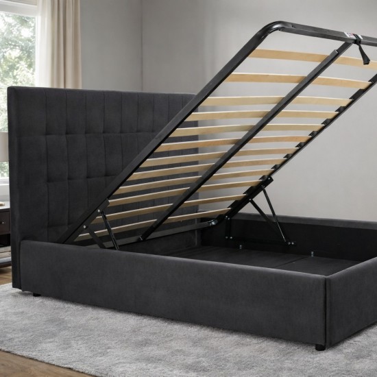 Pat tapitat NOTTURNO cu somiera rabatabila si spatiu de depozitare